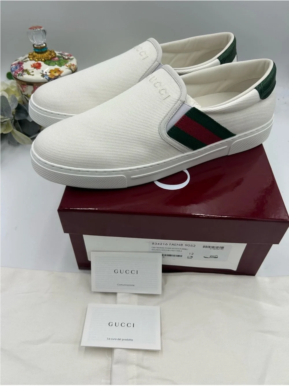 Men’s Gucci ace slip on sneakers size 12 fits 12.5 US made in Italy